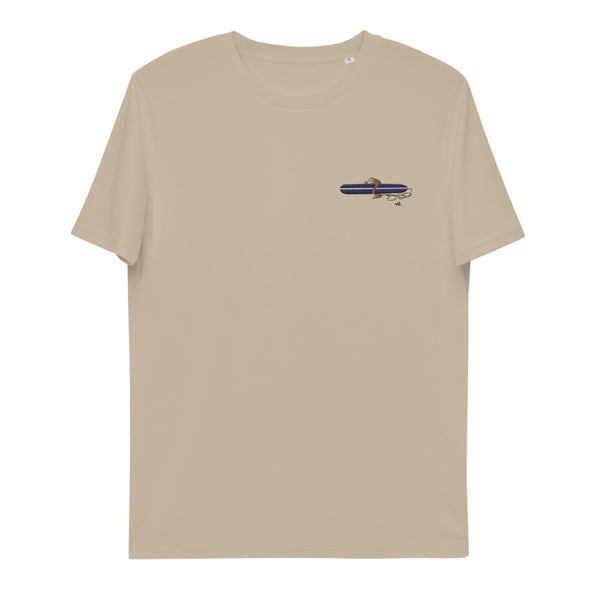 "Surfing Sloth" Organic Embroidery Tee