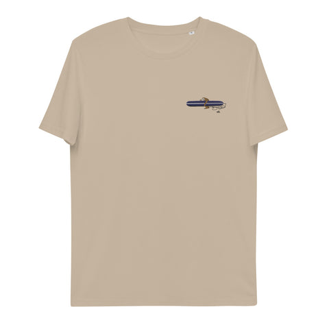 "Surfing Sloth" Organic Embroidery Tee