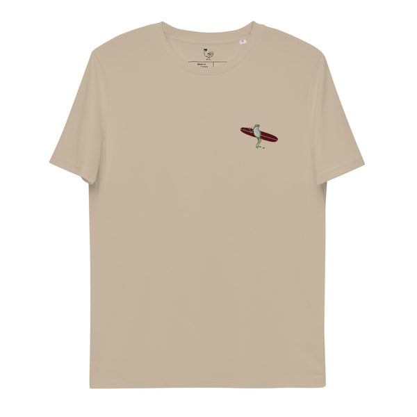 "Surfing Frog" Organic Embroidery Tee