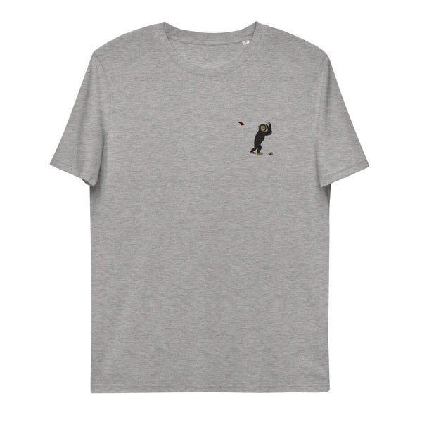"Surfing Chimpanzee" Organic Embroidery Tee