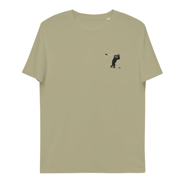 "Surfing Chimpanzee" Organic Embroidery Tee