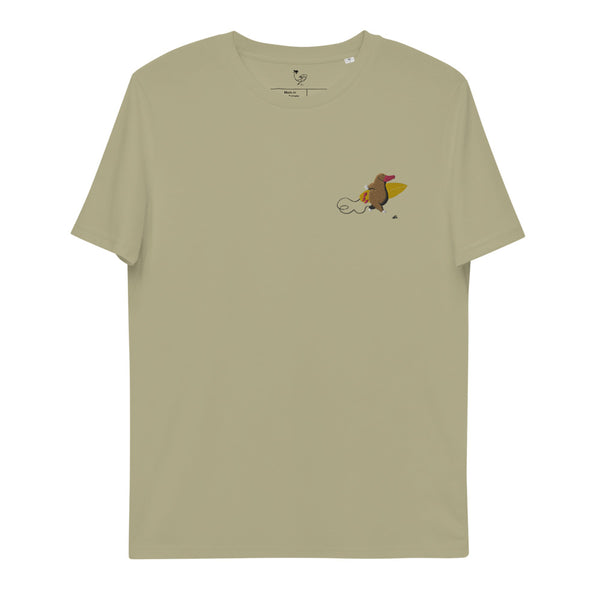 "Surfing Mole" Organic Embroidery Tee