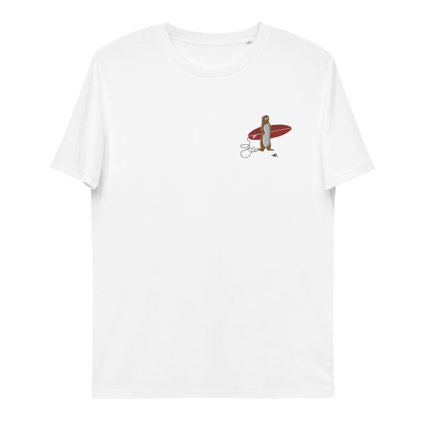 "Surfing Otter" Organic Embroidery Tee