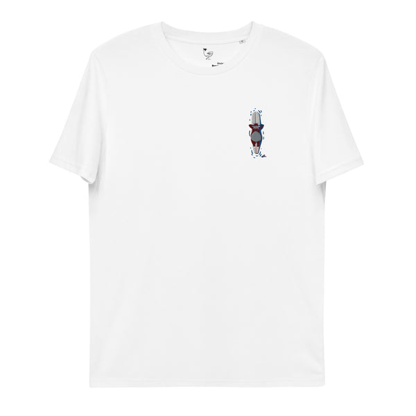 Surfing hippo Organic Embroidery Tee