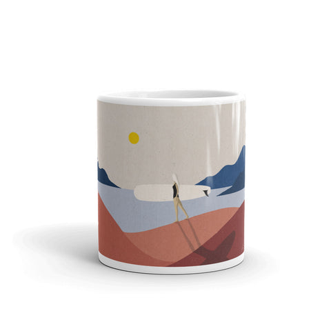 "Surfergirl at the beach" Mug