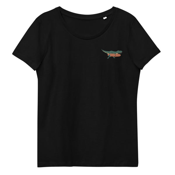 "Surfing T-Rex" Women's fitted eco tee