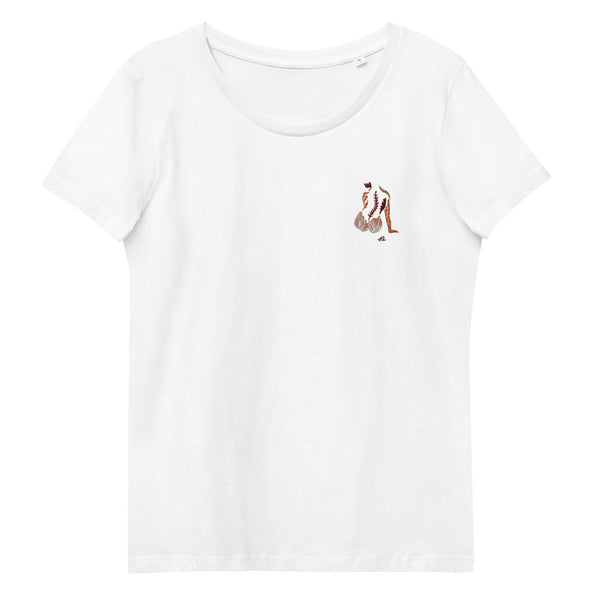 "Corals are the backbone" Women's fitted embroidery eco tee